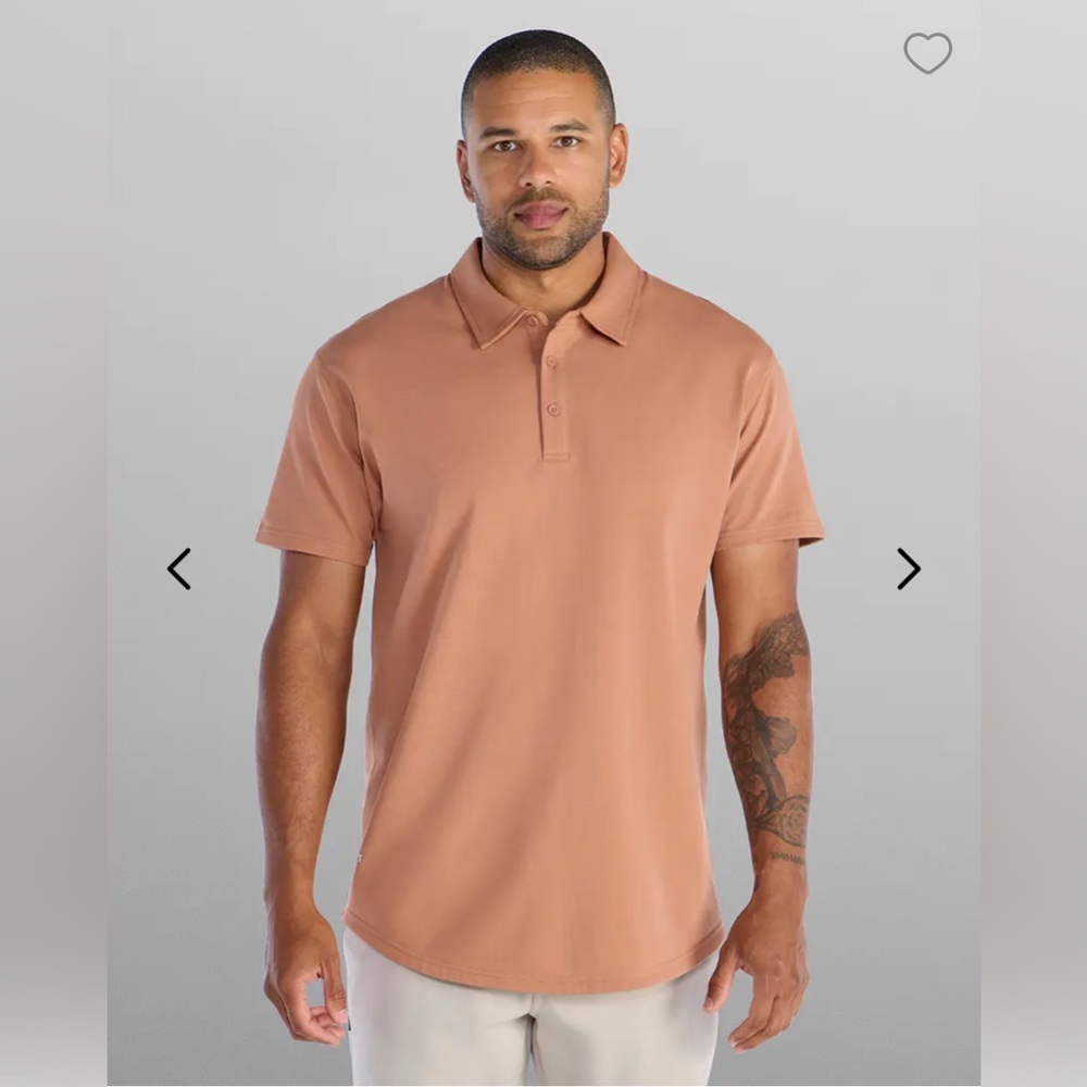 BYLT Basics Drop-Cut: LUX Polo Shirt Clay small